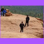 Janice and Jimmy Climbing Down.jpg
